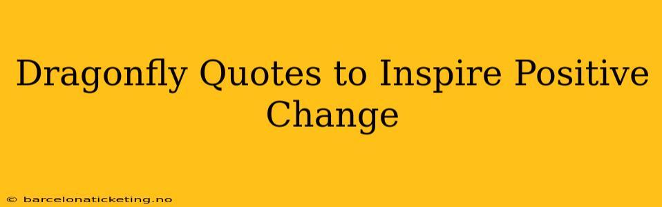 Dragonfly Quotes to Inspire Positive Change