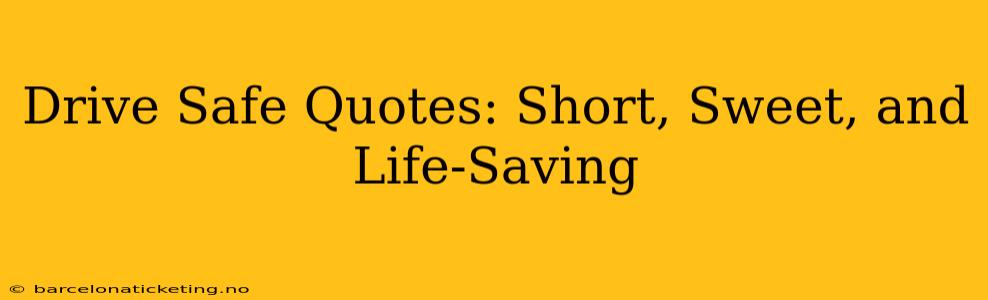 Drive Safe Quotes: Short, Sweet, and Life-Saving