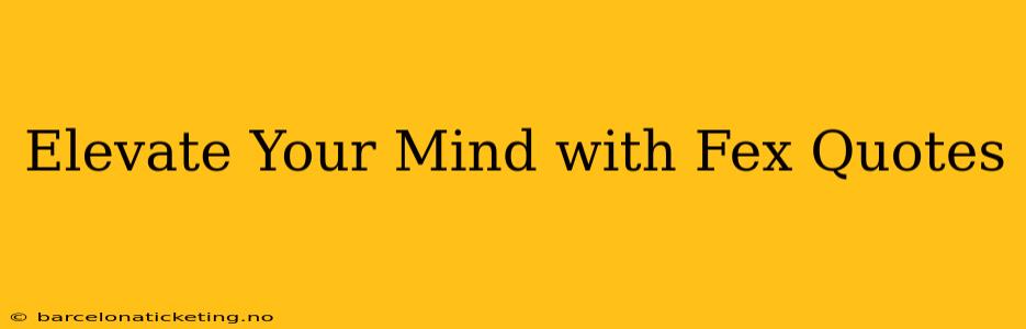 Elevate Your Mind with Fex Quotes