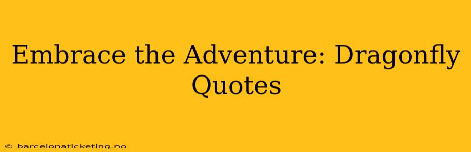 Embrace the Adventure: Dragonfly Quotes