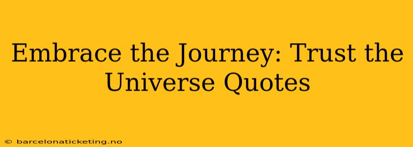 Embrace the Journey: Trust the Universe Quotes