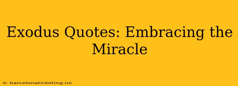 Exodus Quotes: Embracing the Miracle