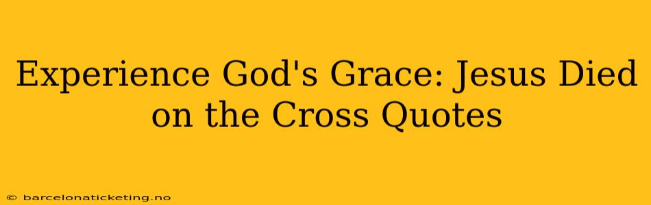 Experience God's Grace: Jesus Died on the Cross Quotes