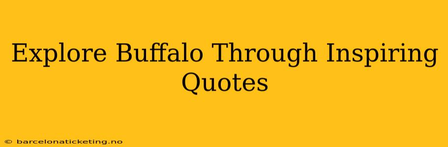 Explore Buffalo Through Inspiring Quotes