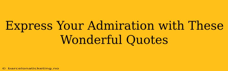 Express Your Admiration with These Wonderful Quotes