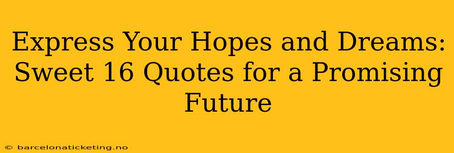 Express Your Hopes and Dreams: Sweet 16 Quotes for a Promising Future