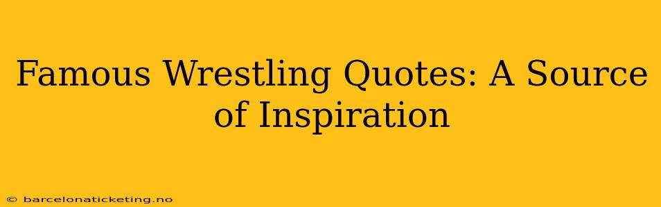 Famous Wrestling Quotes: A Source of Inspiration
