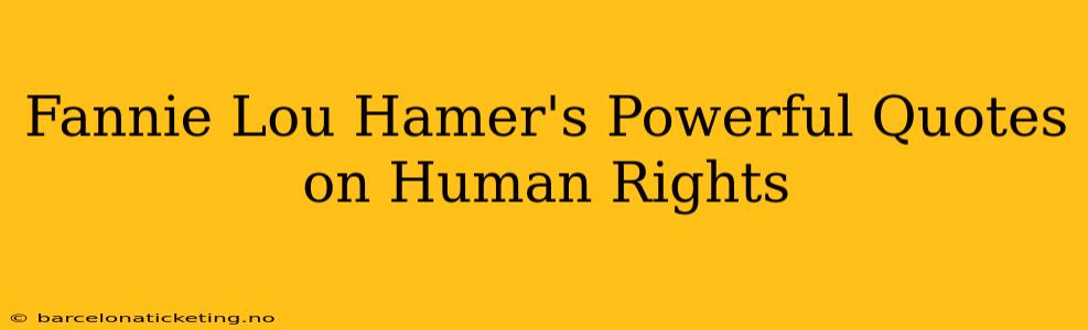 Fannie Lou Hamer's Powerful Quotes on Human Rights