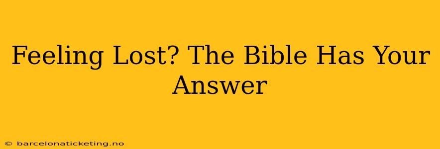Feeling Lost? The Bible Has Your Answer