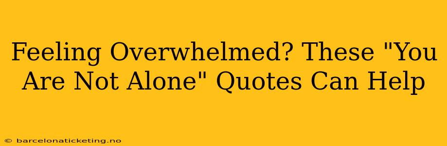 Feeling Overwhelmed? These "You Are Not Alone" Quotes Can Help