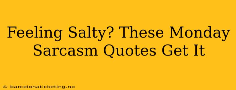 Feeling Salty? These Monday Sarcasm Quotes Get It
