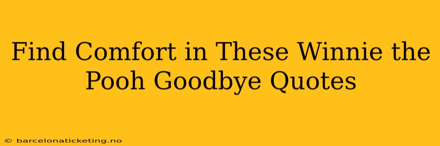 Find Comfort in These Winnie the Pooh Goodbye Quotes