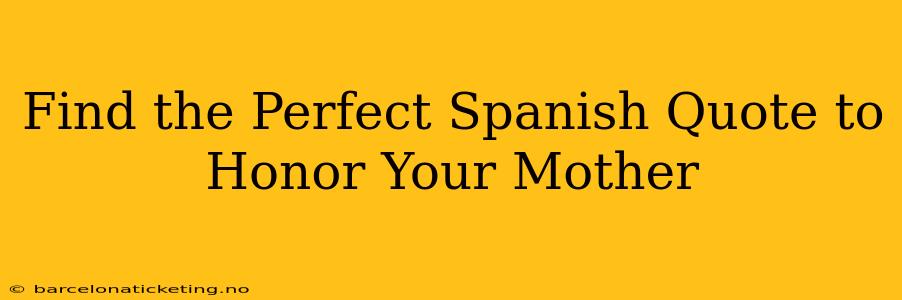 Find the Perfect Spanish Quote to Honor Your Mother