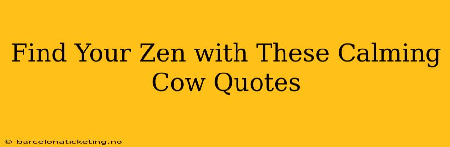 Find Your Zen with These Calming Cow Quotes