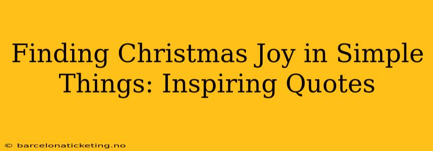Finding Christmas Joy in Simple Things: Inspiring Quotes