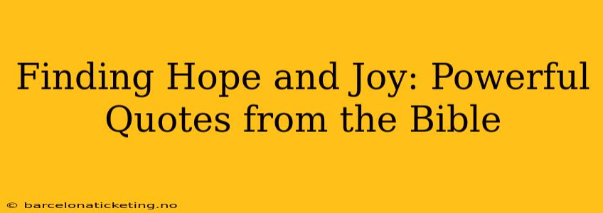 Finding Hope and Joy: Powerful Quotes from the Bible
