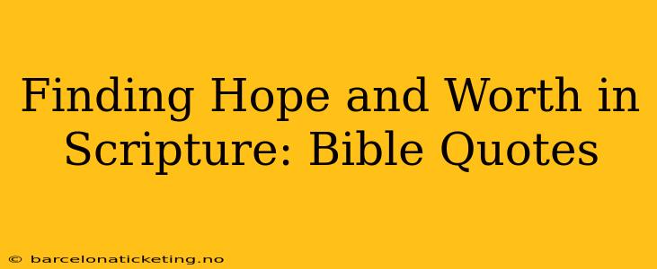 Finding Hope and Worth in Scripture: Bible Quotes