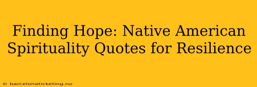 Finding Hope: Native American Spirituality Quotes for Resilience