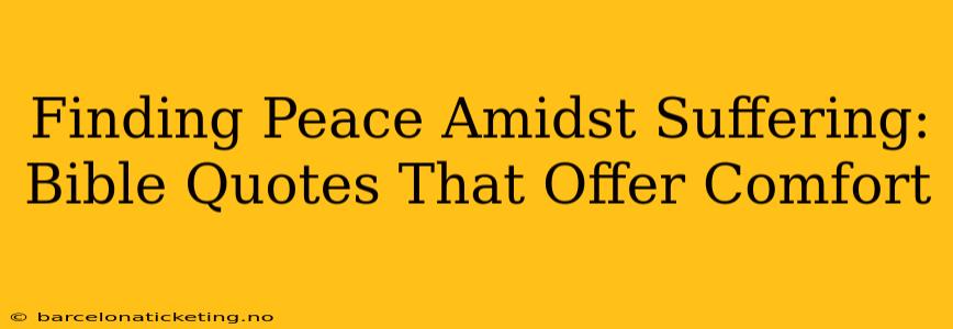 Finding Peace Amidst Suffering: Bible Quotes That Offer Comfort