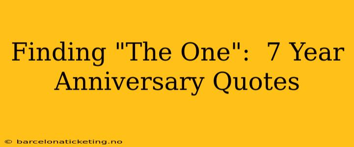 Finding "The One":  7 Year Anniversary Quotes
