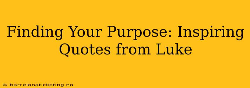 Finding Your Purpose: Inspiring Quotes from Luke