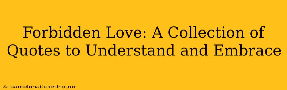 Forbidden Love: A Collection of Quotes to Understand and Embrace