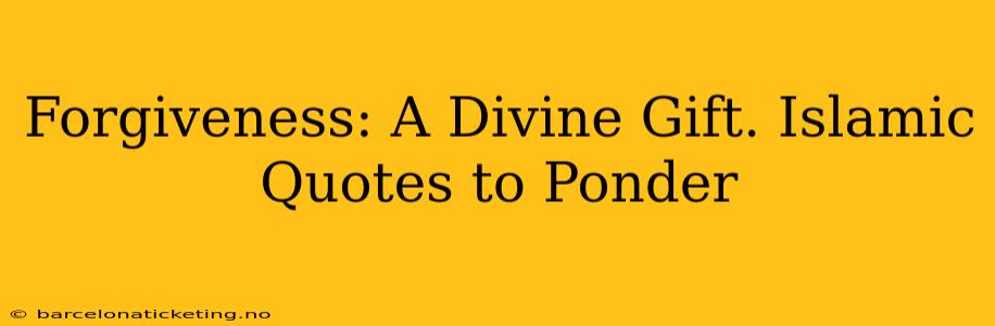 Forgiveness: A Divine Gift. Islamic Quotes to Ponder