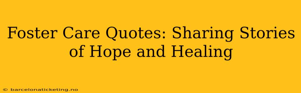 Foster Care Quotes: Sharing Stories of Hope and Healing