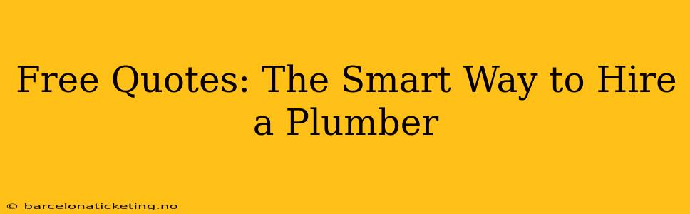 Free Quotes: The Smart Way to Hire a Plumber