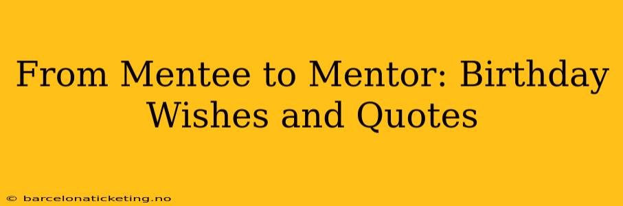 From Mentee to Mentor: Birthday Wishes and Quotes