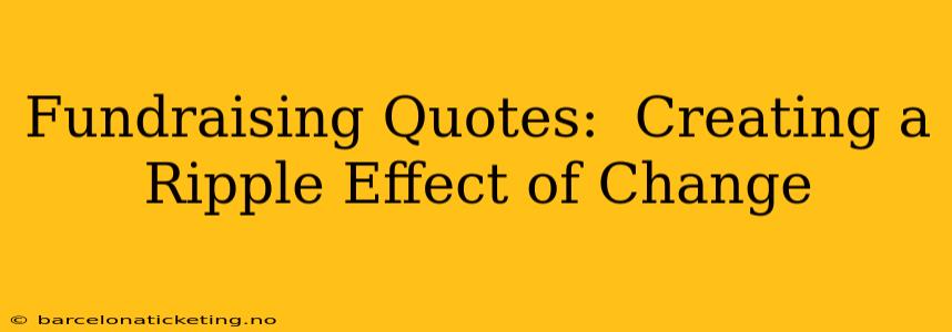 Fundraising Quotes:  Creating a Ripple Effect of Change