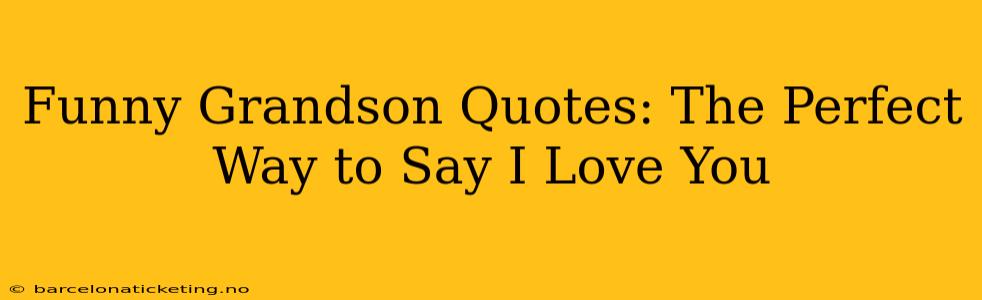 Funny Grandson Quotes: The Perfect Way to Say I Love You