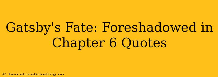 Gatsby's Fate: Foreshadowed in Chapter 6 Quotes