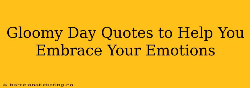 Gloomy Day Quotes to Help You Embrace Your Emotions