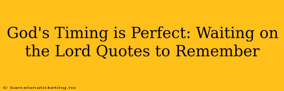 God's Timing is Perfect: Waiting on the Lord Quotes to Remember