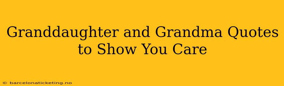 Granddaughter and Grandma Quotes to Show You Care
