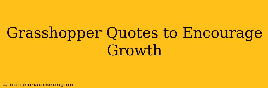 Grasshopper Quotes to Encourage Growth
