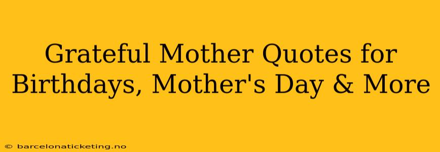 Grateful Mother Quotes for Birthdays, Mother's Day & More