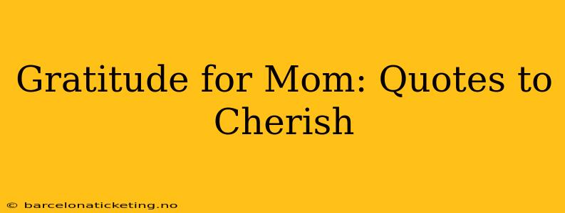 Gratitude for Mom: Quotes to Cherish