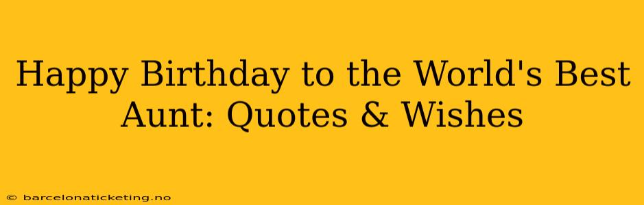 Happy Birthday to the World's Best Aunt: Quotes & Wishes