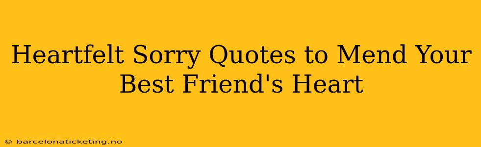 Heartfelt Sorry Quotes to Mend Your Best Friend's Heart