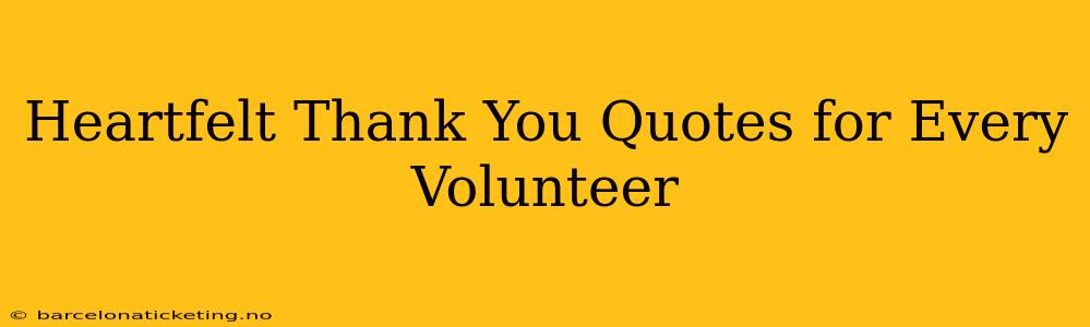 Heartfelt Thank You Quotes for Every Volunteer