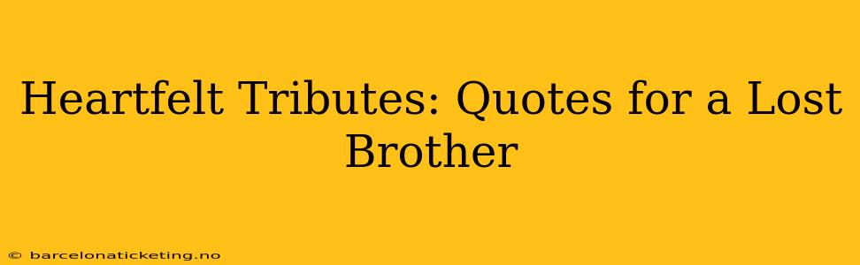 Heartfelt Tributes: Quotes for a Lost Brother