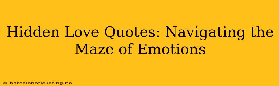 Hidden Love Quotes: Navigating the Maze of Emotions