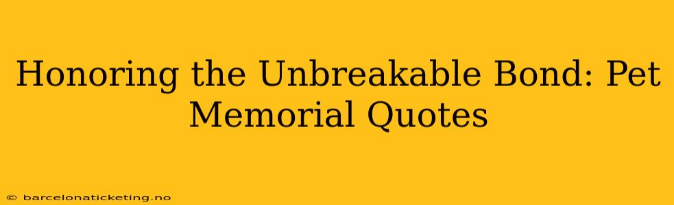 Honoring the Unbreakable Bond: Pet Memorial Quotes