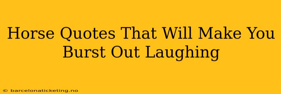 Horse Quotes That Will Make You Burst Out Laughing