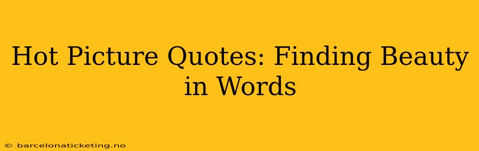 Hot Picture Quotes: Finding Beauty in Words
