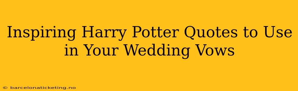 Inspiring Harry Potter Quotes to Use in Your Wedding Vows