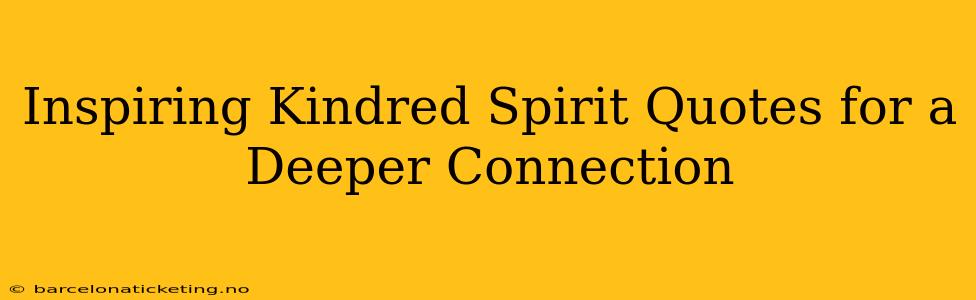 Inspiring Kindred Spirit Quotes for a Deeper Connection