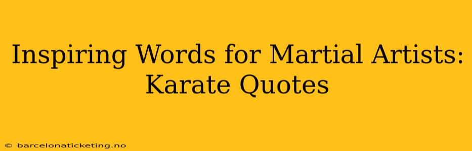Inspiring Words for Martial Artists: Karate Quotes